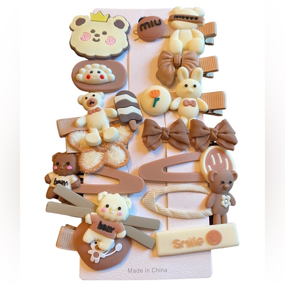 Child Hair Character Barrette Accessories 14 Piece Set - Picture 3 of 4